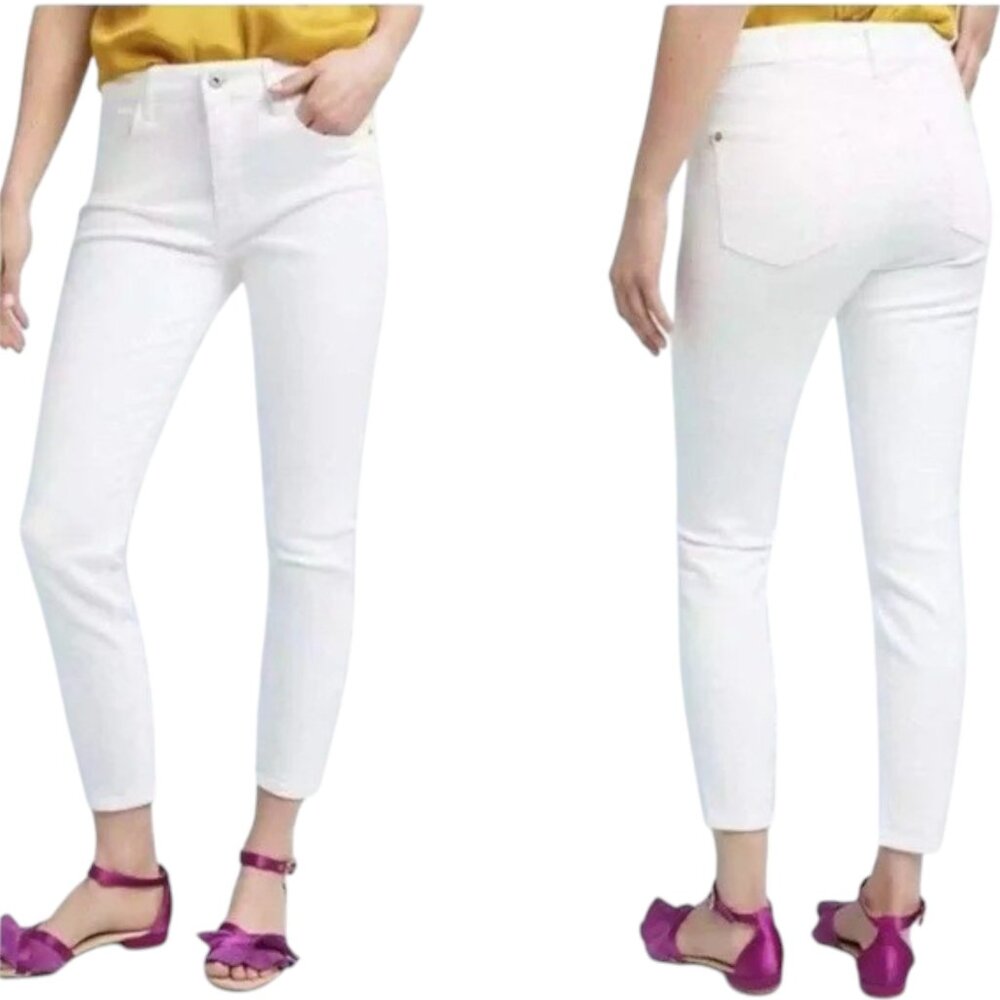 Anthropologie Pilcro & The Letterpress High Rise Skinny Jeans White Women's Sz 2